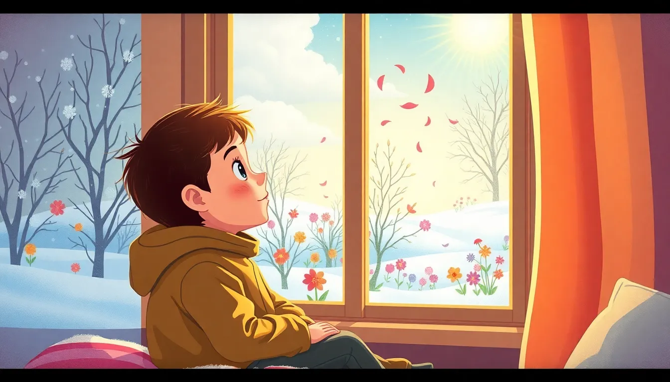 Le Printemps de Pierre et les Fleurs Dansantes 1 Illustration de L'Hivernage de Pierre