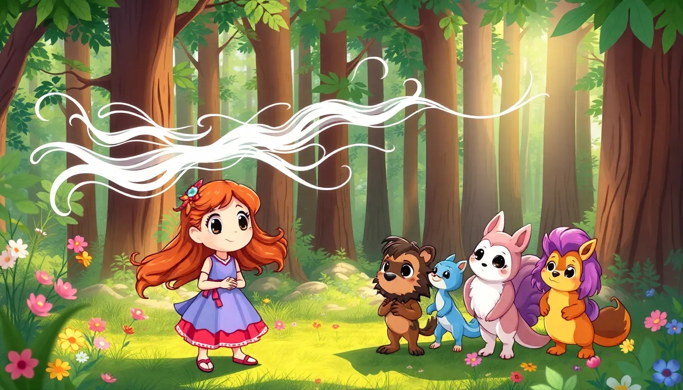 Emma et les Gardiens de la Forêt 5 Illustration de La Rencontre avec le Vent