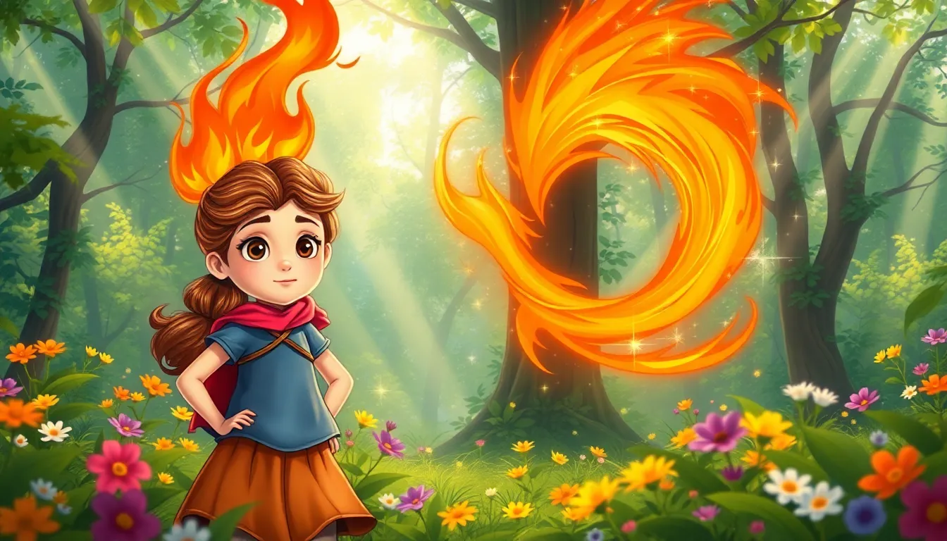 Emma et les Gardiens de la Forêt 7 Illustration des Flammes du Courage