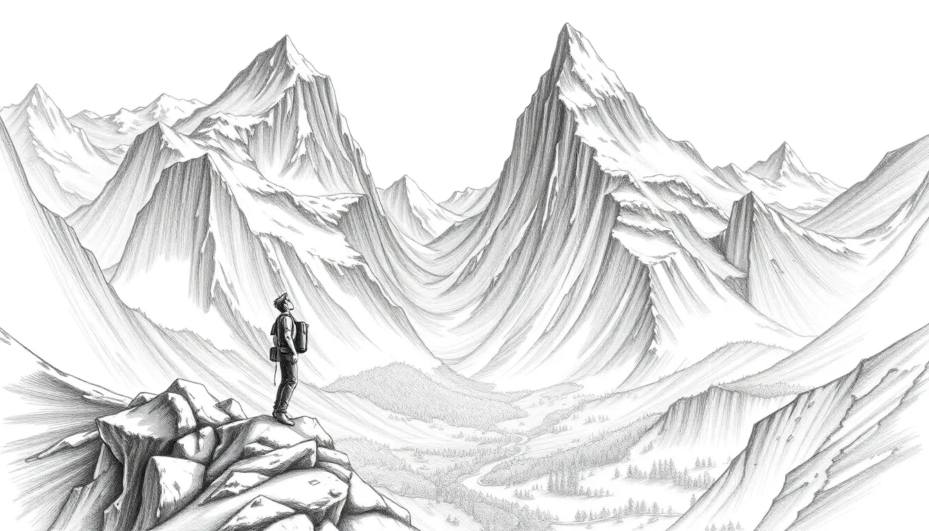 Voyage au Coeur de l'Aventure : Une Épopée Poétique 3 Illustration des Montagnes des Rêves