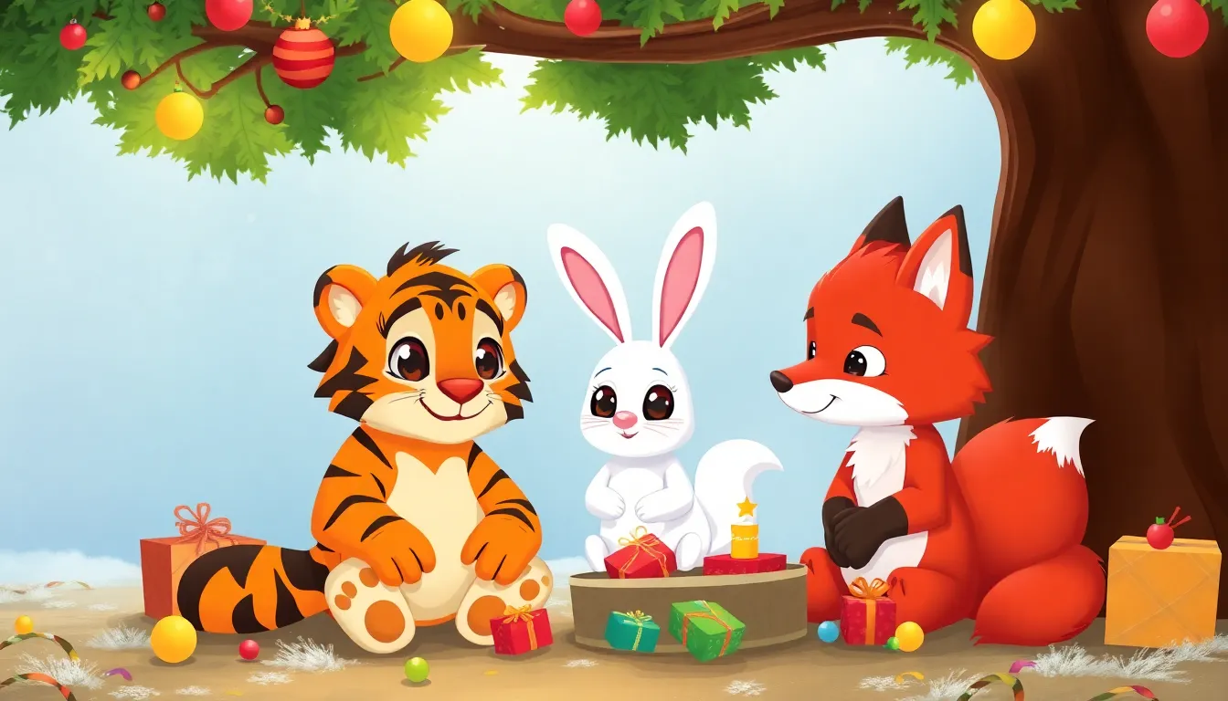 Les Rires de Noël avec Tommy le Tigre 2 Illustration de Les Amis de la Forêt