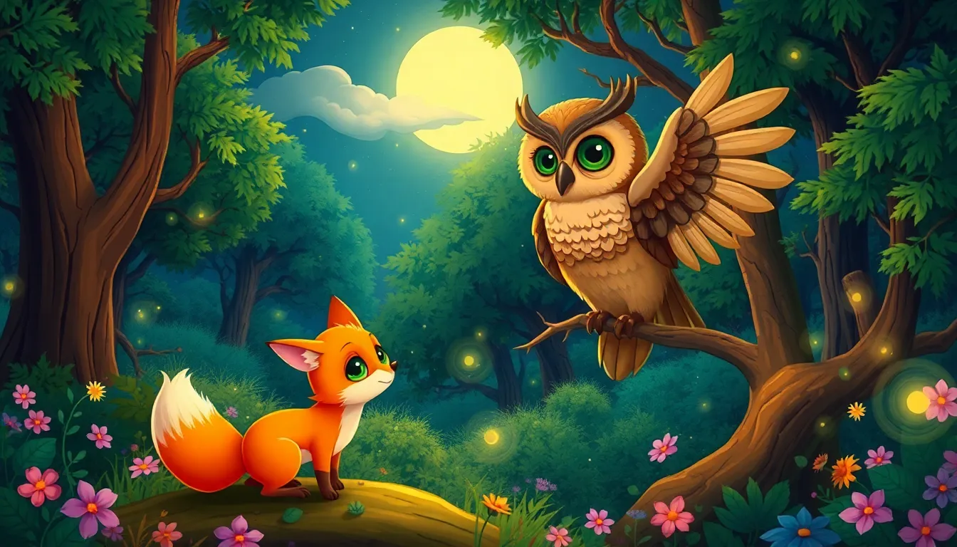 Les Rêves de Roxy la Renarde 3 Illustration du Sage Hibou