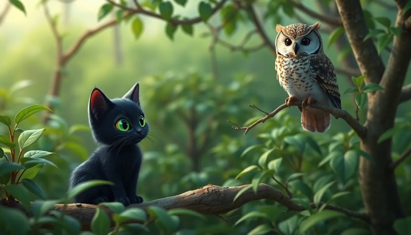 Sam et le Labyrinthe Mystérieux 4 Illustration de La Rencontre avec le Hibou Sage