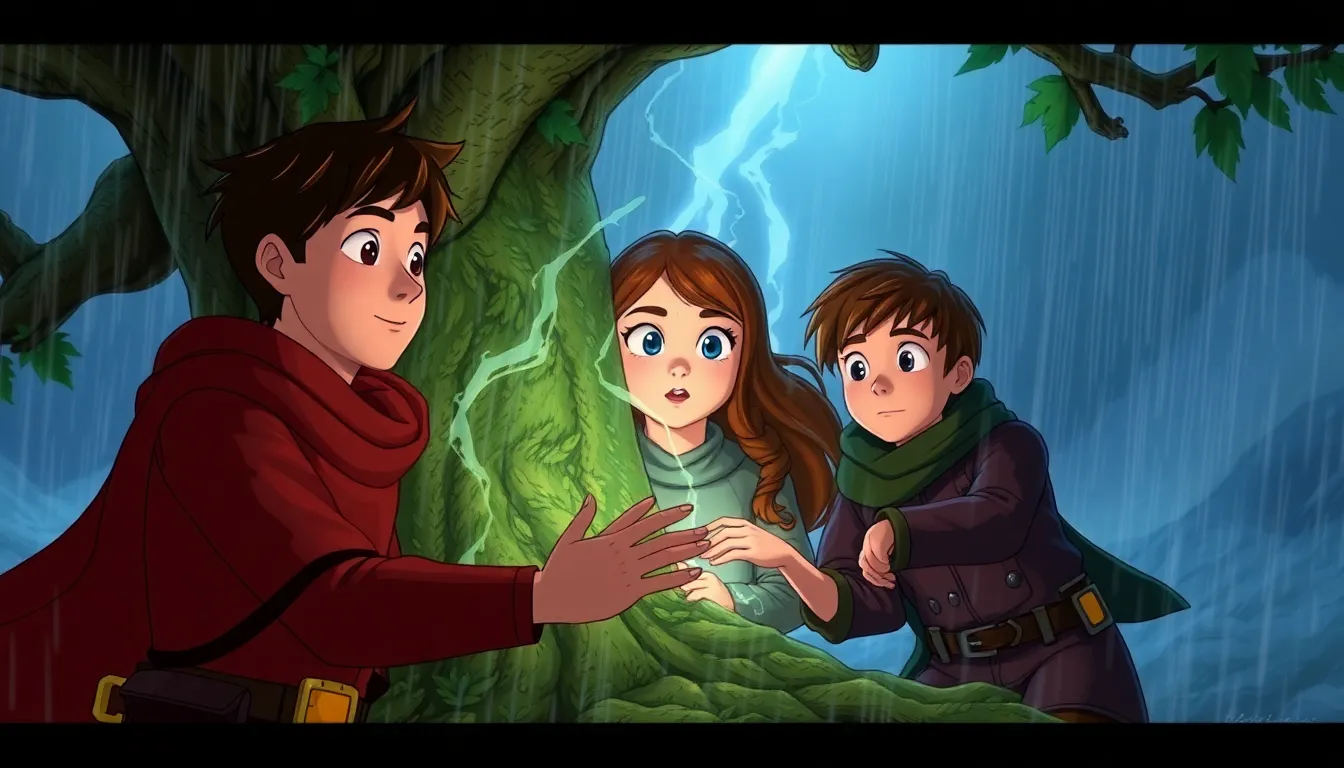 Les Aventures de Tom dans la Jungle Mystérieuse 6 Illustration de L'Affrontement avec la Tempête