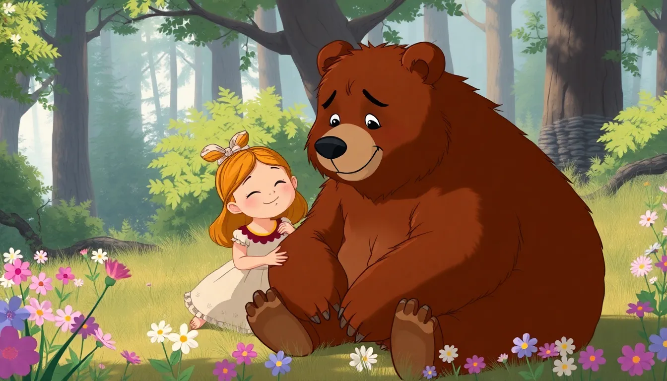 Les Contes de la Forêt Sombre 7 Lila et Étoile réconfortant Bruno, l'ours triste