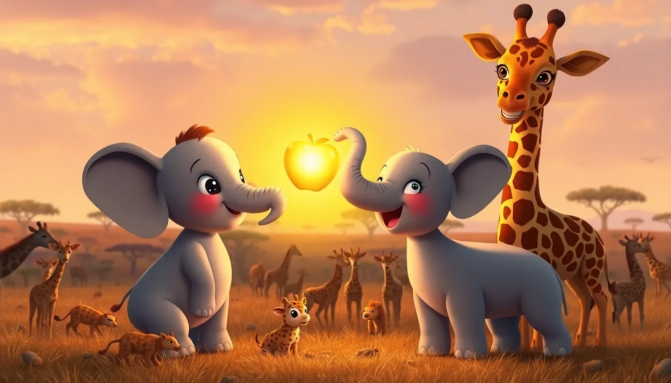 Le Petit Éléphant et la Pomme Dorée 6 Illustration de Le Vœu