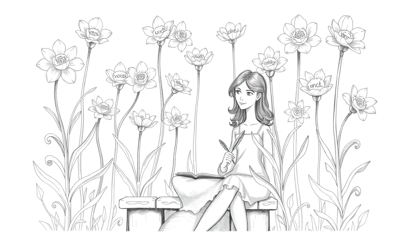 La Magie des Mots : Un Voyage Poétique en Anglais 4 Illustration des Jardins de la Pensée