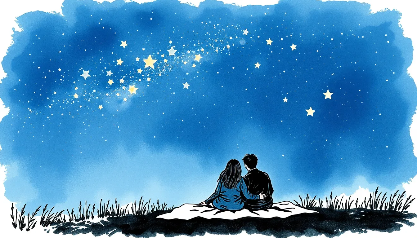 Tendresse et Amour Éternel : Une Histoire de Romance et de Rêves 2 Illustration de Mots Sous les Étoiles