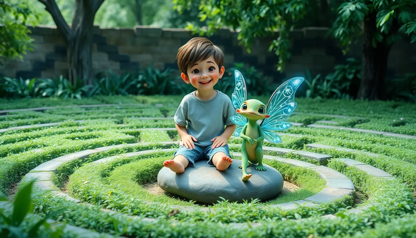 Sam et le Labyrinthe Mystérieux 3 Illustration de Une Rencontre Étonnante