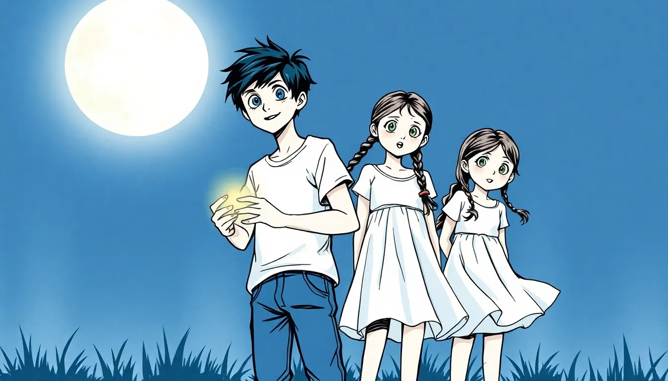 Les Enfants de la Lune : Mystères et Pouvoirs sous la Pleine Lune 1 Illustration de La Découverte des Pouvoirs sous la Pleine Lune