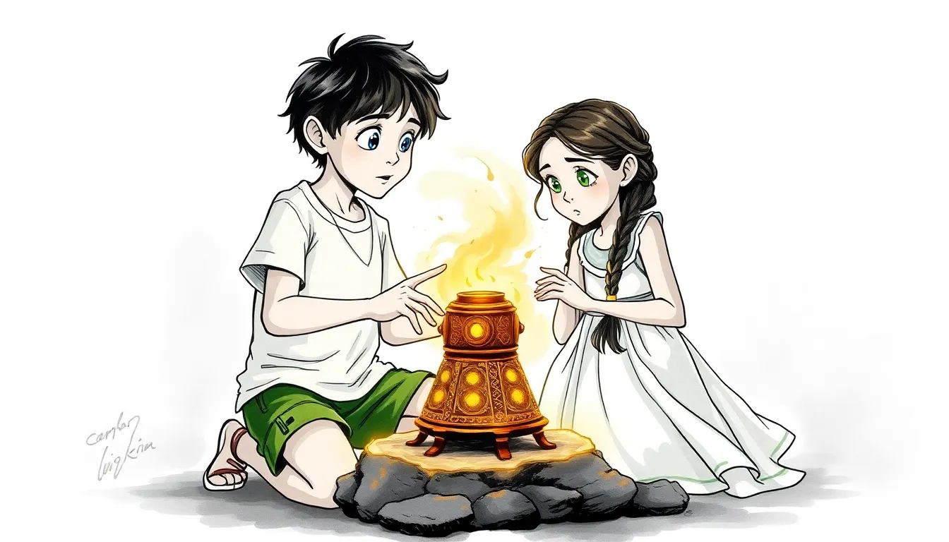 Les Enfants de la Lune : Mystères et Pouvoirs sous la Pleine Lune 3 Illustration de Un Ancien Artefact