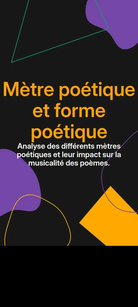Mètre poétique et forme poétique