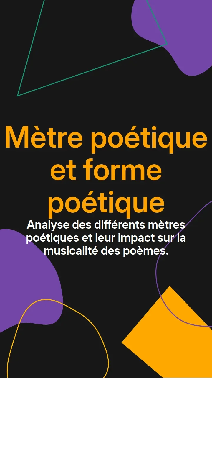 Mètre poétique et forme poétique