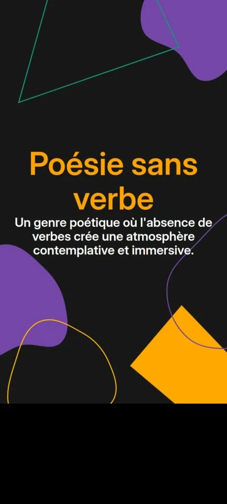 Poésie sans verbe