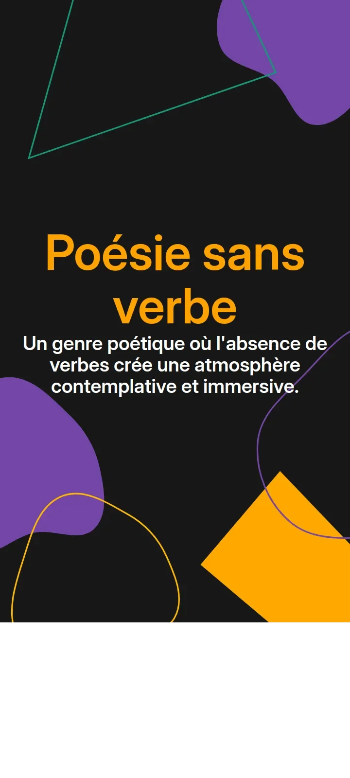 Poésie sans verbe