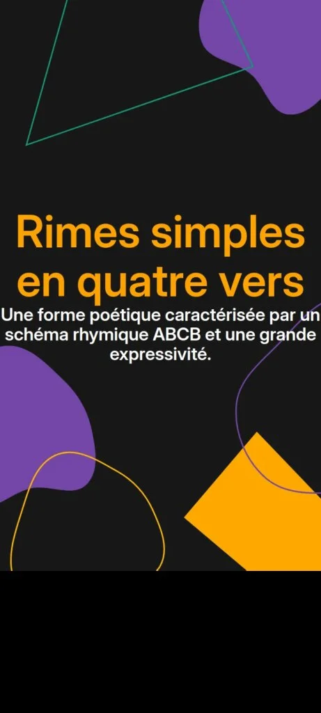 Rimes simples en quatre vers