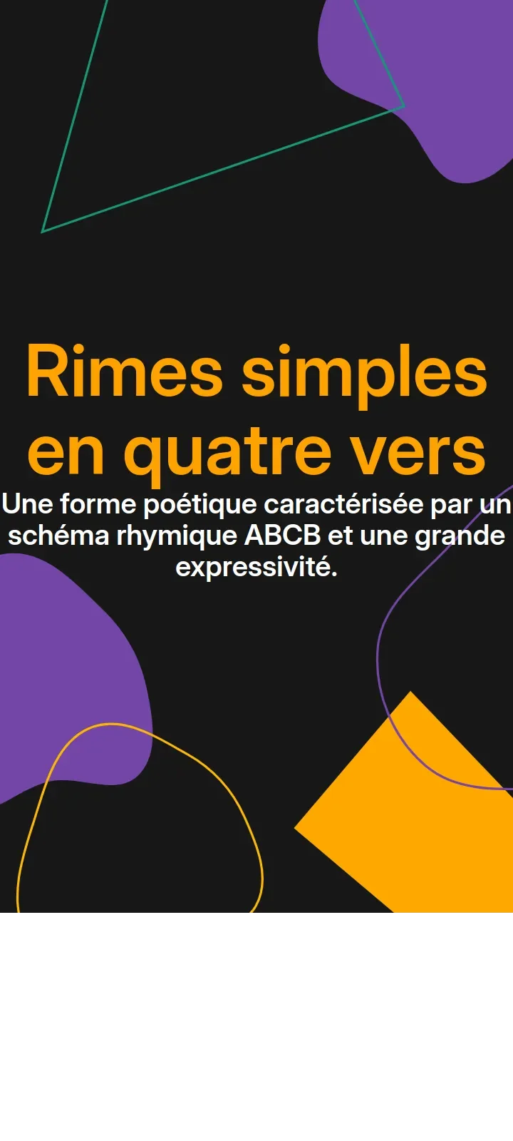 Rimes simples en quatre vers