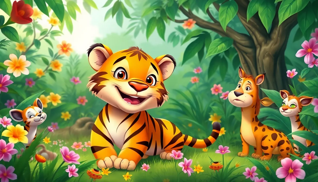 Tommy le Tigre et ses Blagues 1 Illustration de La Naissance de Tommy