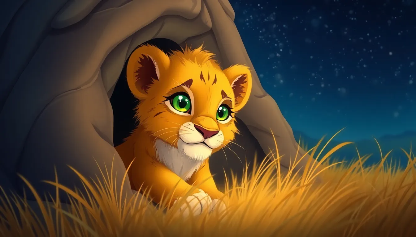 Léo le Lionceau et le Magicien de Noël 1 Illustration de La Naissance de Léo