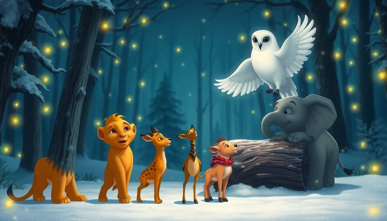 Léo le Lionceau et le Magicien de Noël 4 Illustration de La Rencontre avec le Magicien