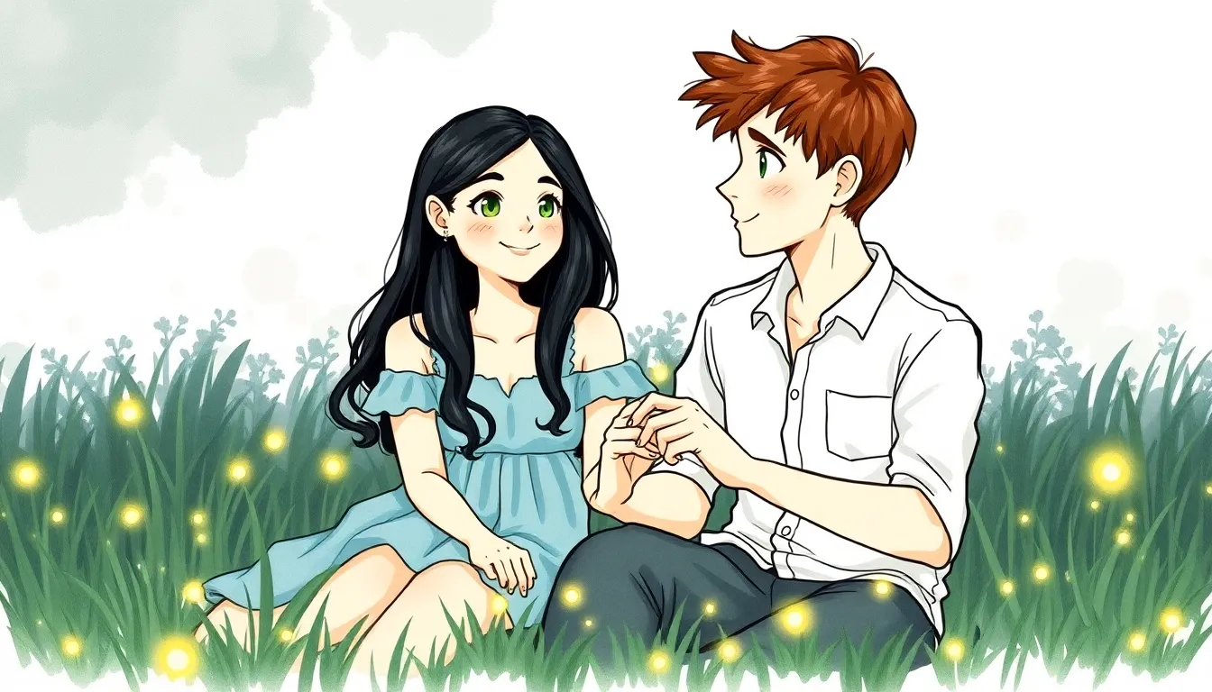 La Danse des Lucioles : Une rencontre romantique inoubliable 2 Illustration de La magie des lucioles et des regards échangés