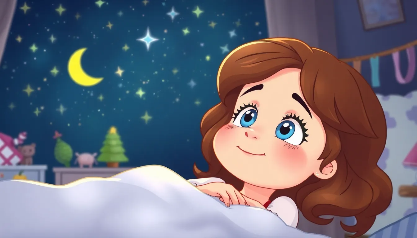 Le Voyage de Luna au Pays des Rêves 1 Illustration de La Nuit Étoilée