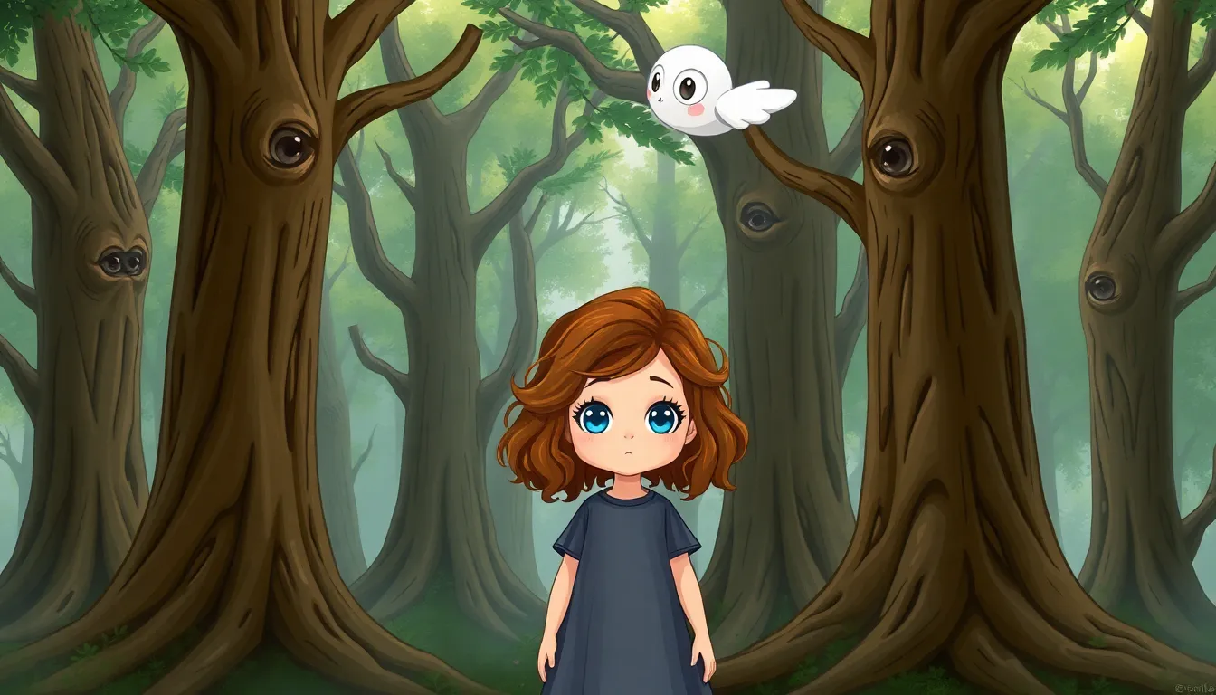 Le Voyage de Luna au Pays des Rêves 3 Illustration de La Forêt des Chuchotements