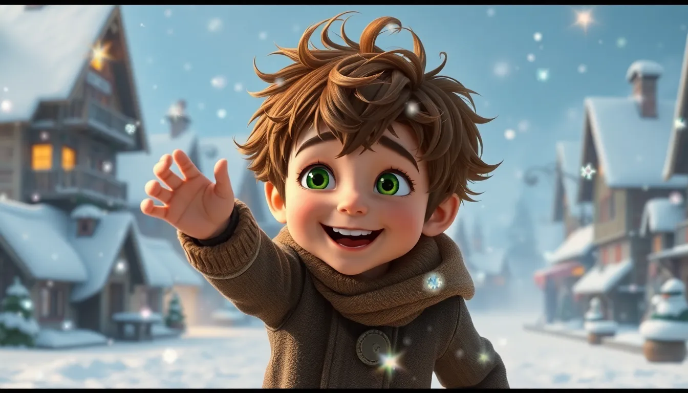 L'Hiver de Hugo et les Flocons de Neige Magiques 1 Illustration de La Rencontre de Hugo