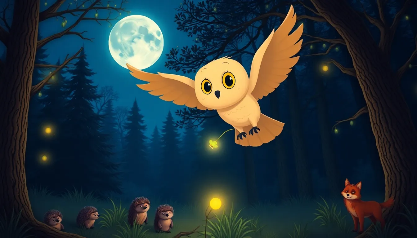 Le Voyage de Snoopy le Hibou 4 Illustration de L'Aventure Nocturne