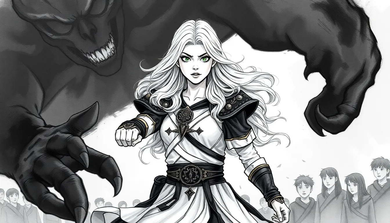 La Danse des Ombres : une danseuse qui contrôle les ombres 4 Illustration du combat final contre l'ombre