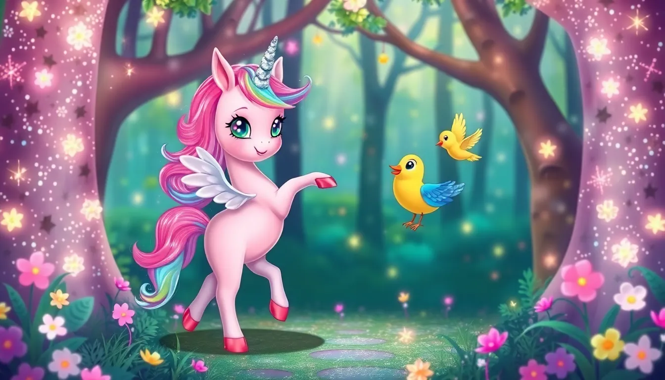 Lili la Petite Licorne et les Étoiles 2 Illustration du Premier Voyage de Lili