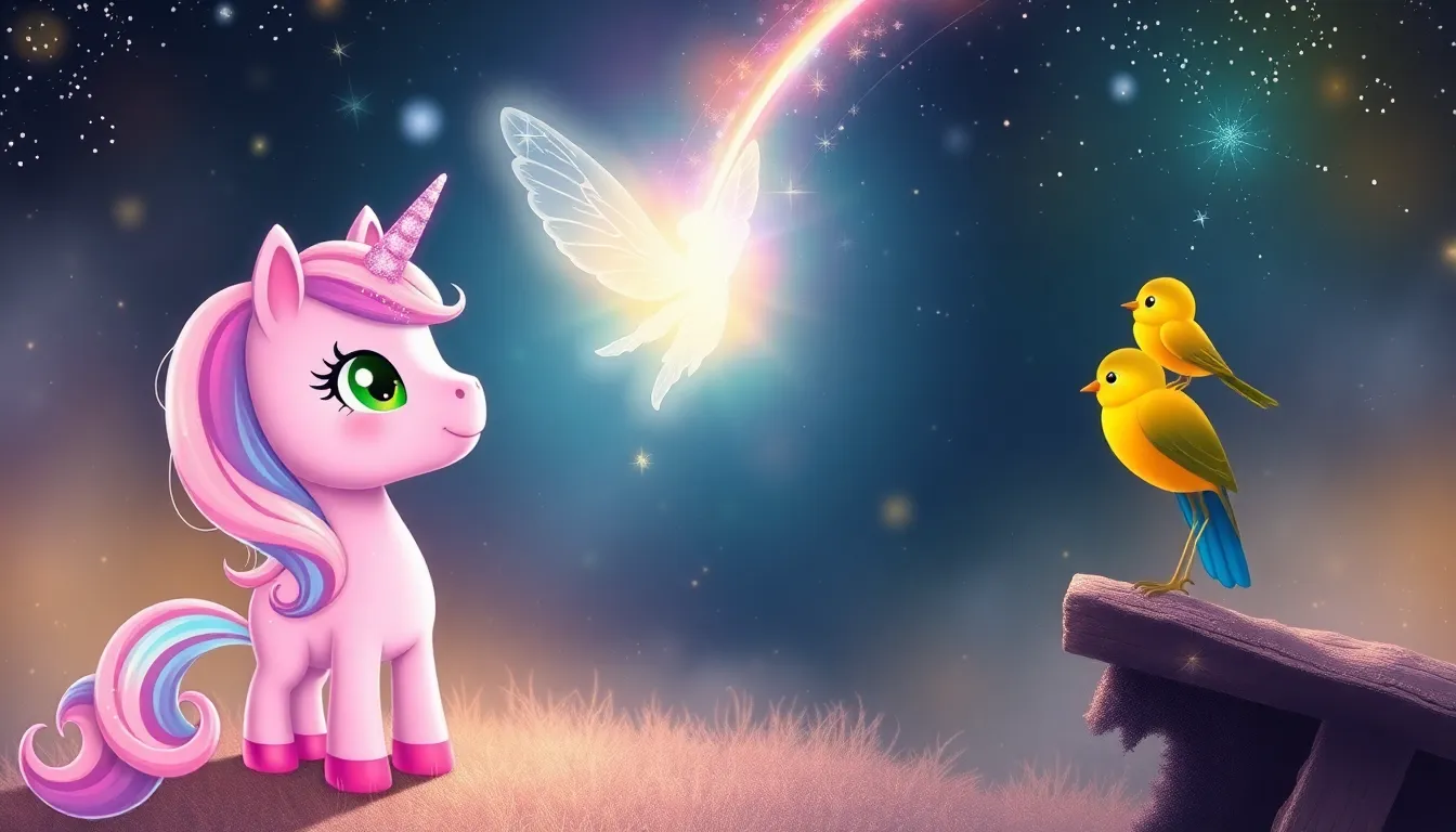 Lili la Petite Licorne et les Étoiles 5 Illustration de La Rencontre avec l'Étoile