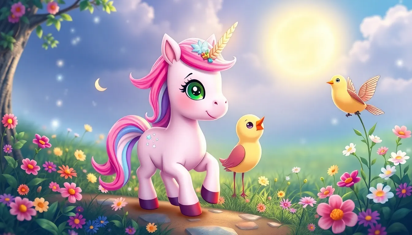 Lili la Petite Licorne et les Étoiles 6 Illustration de Retour à la Maison