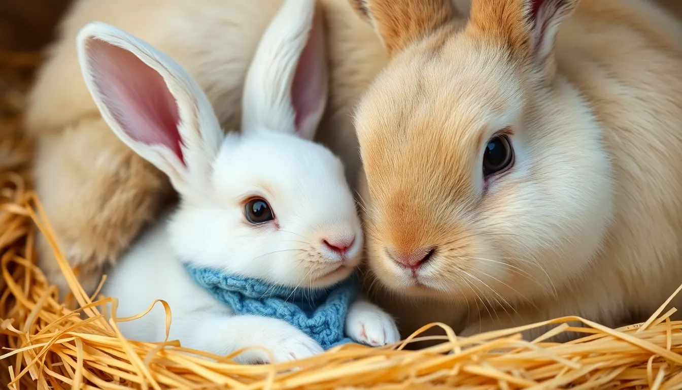 Les Rêves de Petit Lapin 1 Petit Lapin écoutant les histoires de sa maman lapine dans son lit douillet.