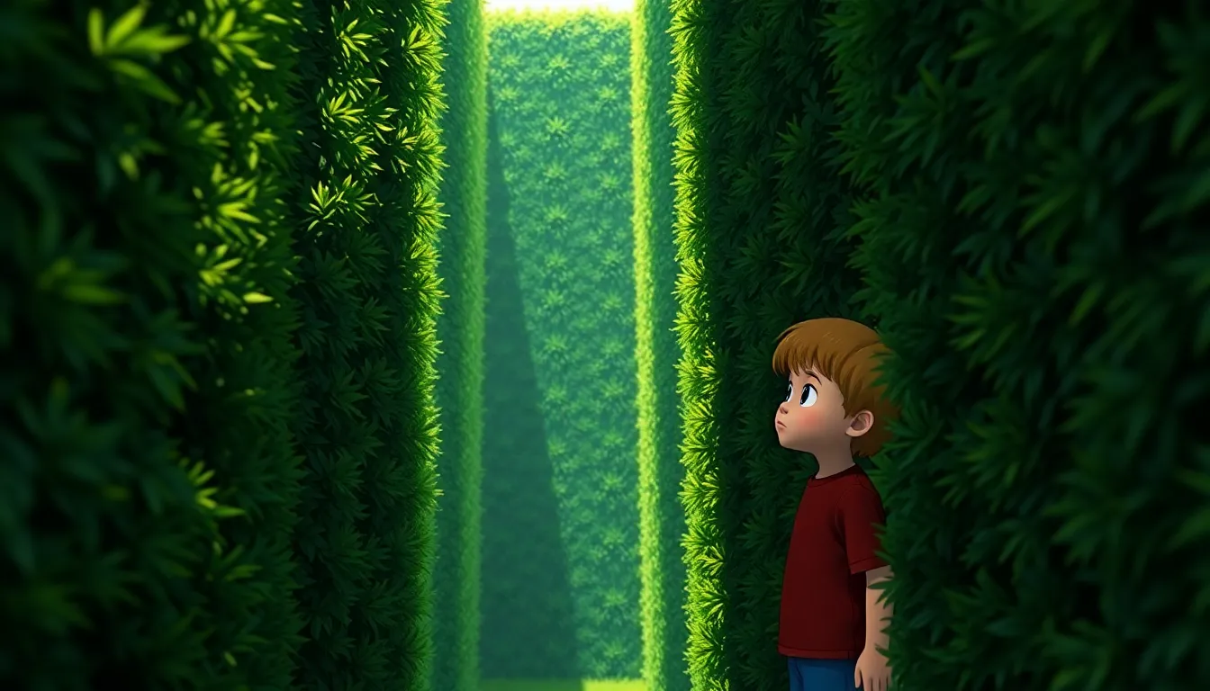 Sam et le Labyrinthe Mystérieux 2 Illustration de L'Entrée du Labyrinthe