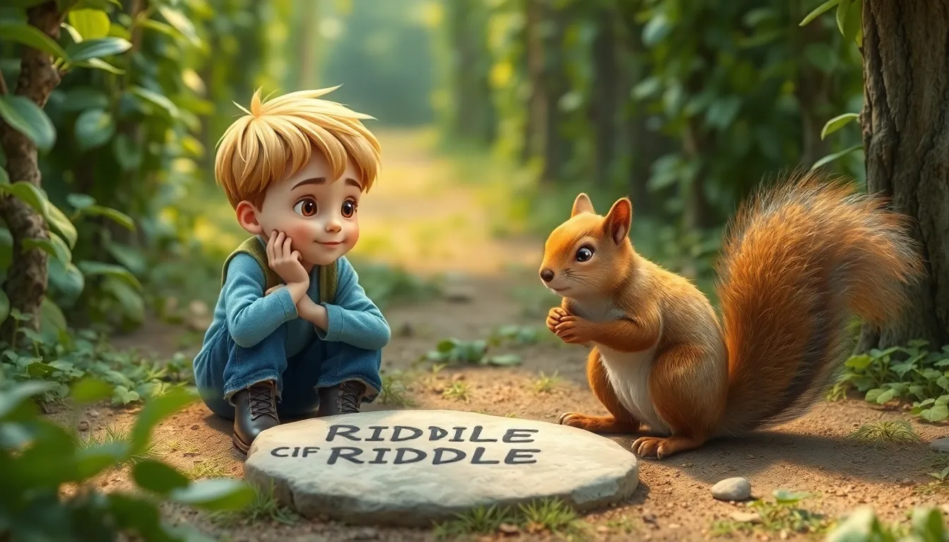 Sam et le Labyrinthe Mystérieux 4 Sam et Chippy réfléchissant à une énigme au labyrinthe