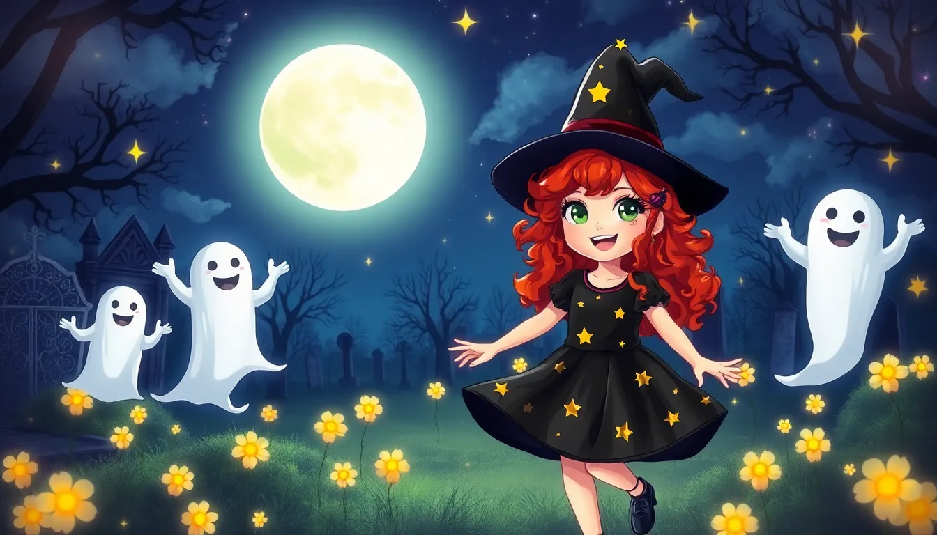 Les Éclats de Lune et les Fantômes Joyeux 3 Illustration de L'Aventure dans le Cimetière