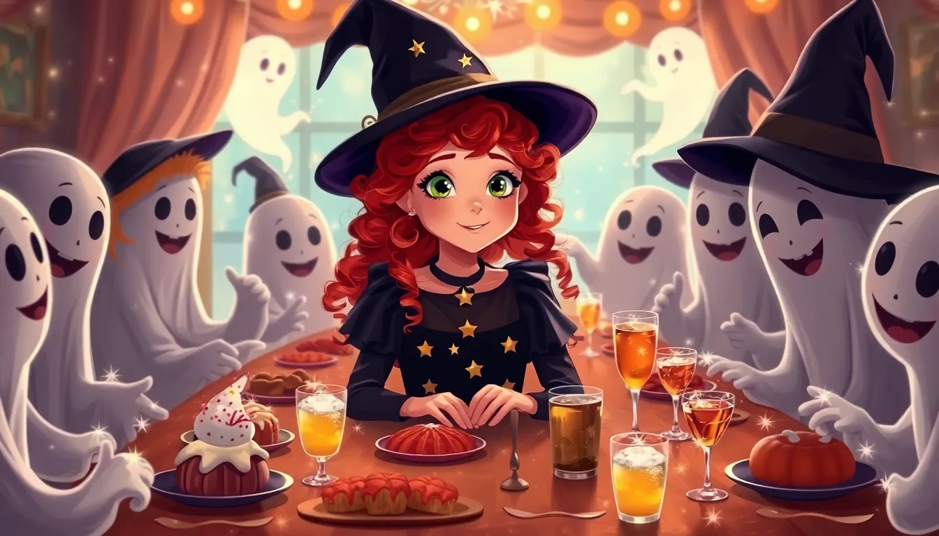 Les Éclats de Lune et les Fantômes Joyeux 4 Illustration du Festin de Halloween