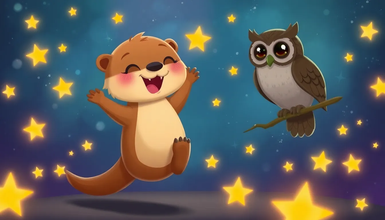 Les Rêves de Lily la Loutre 2 Illustration des Rêves Étoilés