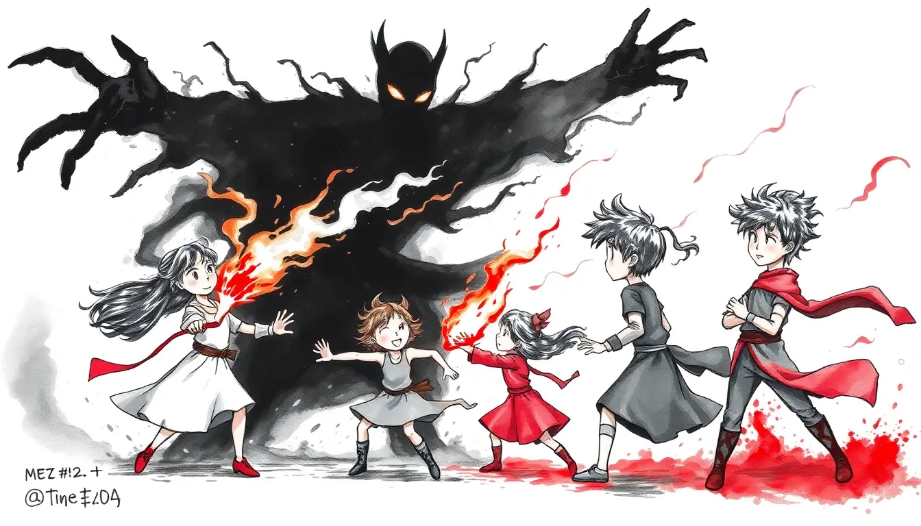 Les Enfants des Éléments : Une aventure fantastique d'union et de courage 5 Illustration de La Confrontation avec la Force Obscure