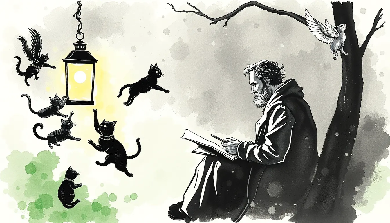 Les Chats : Échos de Poésie et de Mélancolie 3 Illustration de Les Rêves Tissés