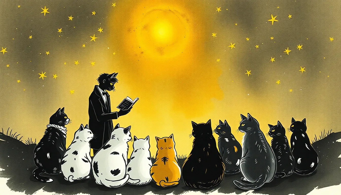 Les Chats : Échos de Poésie et de Mélancolie 5 Illustration de L'Éveil des âmes