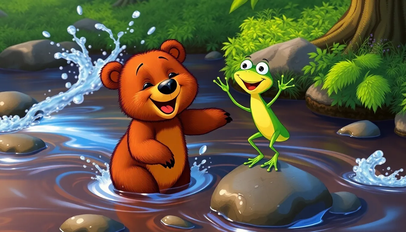 L'Ourson et le Ruisseau 4 Illustration de Une Rencontre Surprenante