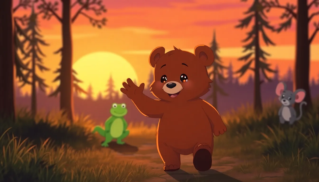 L'Ourson et le Ruisseau 6 Illustration du Retour à la Maison