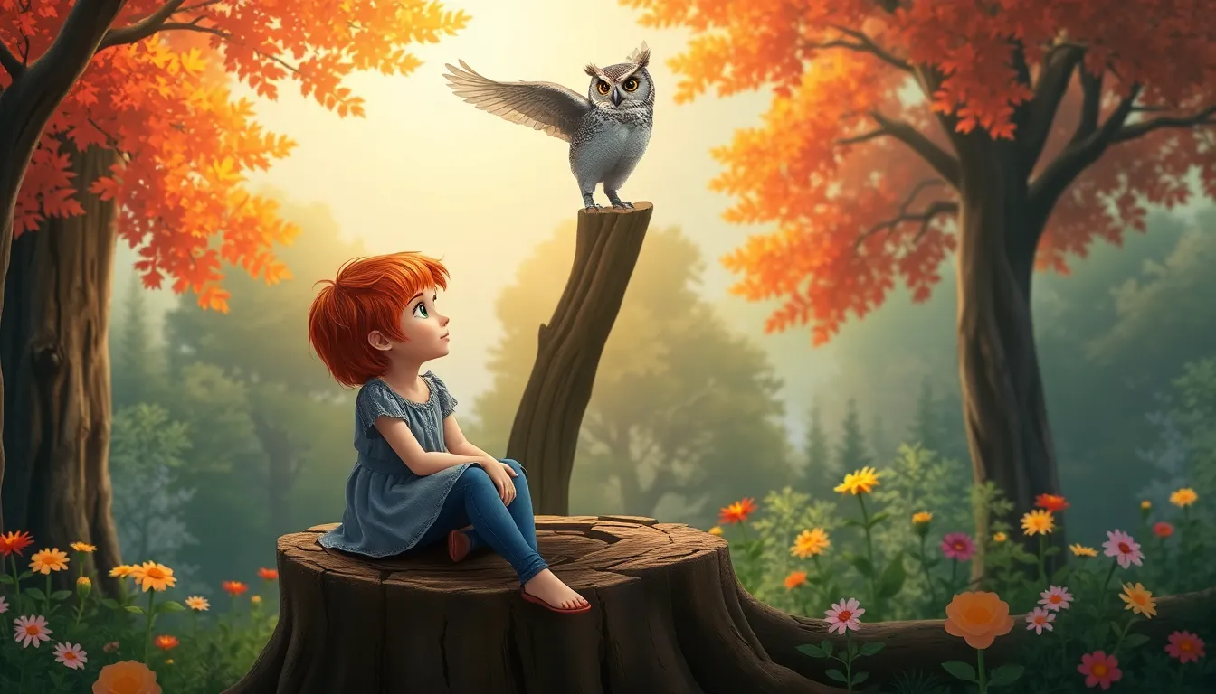 Les Contes Mystérieux de Luna 3 Illustration de La Rencontre avec le Hibou Sage