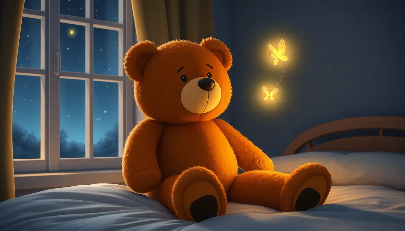 Le Coucher des Étoiles avec Oscar l'Ours 2 Illustration de La Visite de Lila la Luciole