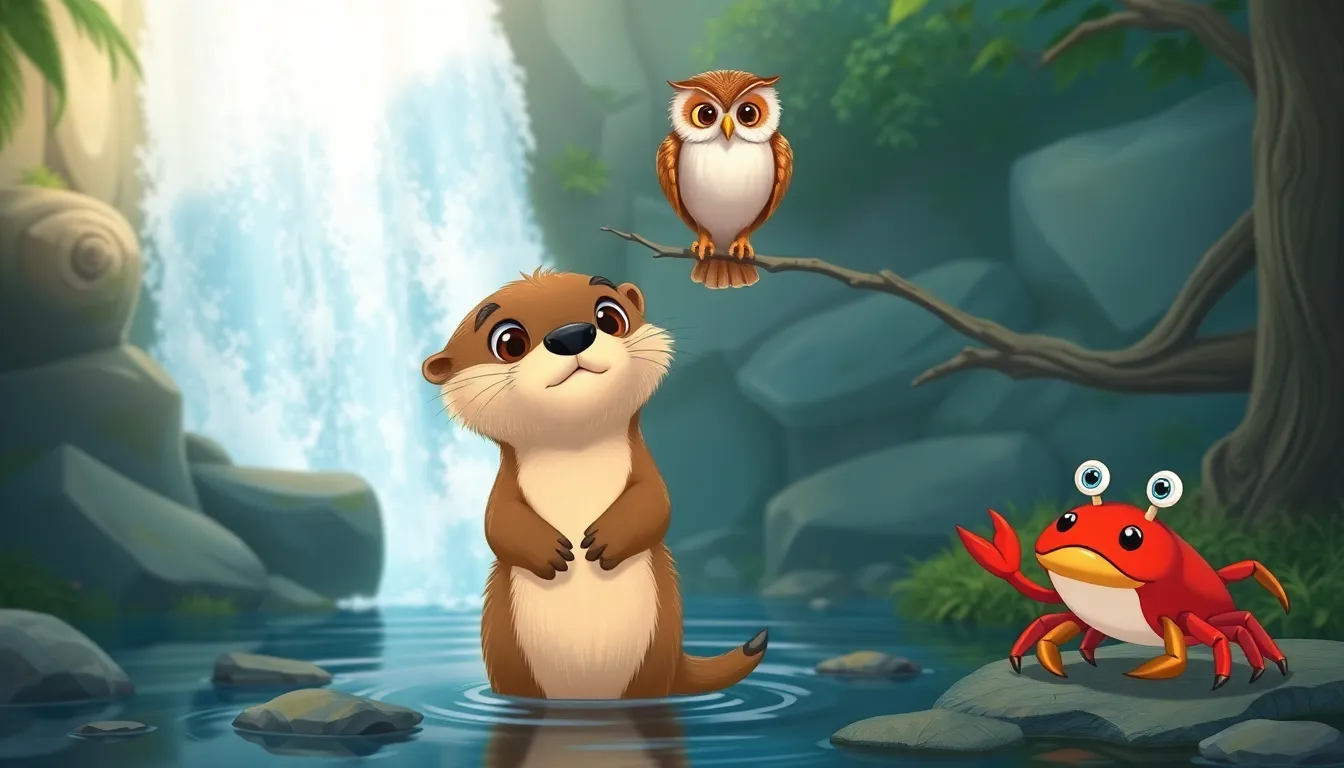 Lola la Loutre et l'Océan Secret 3 Illustration de La Traversée de la Forêt