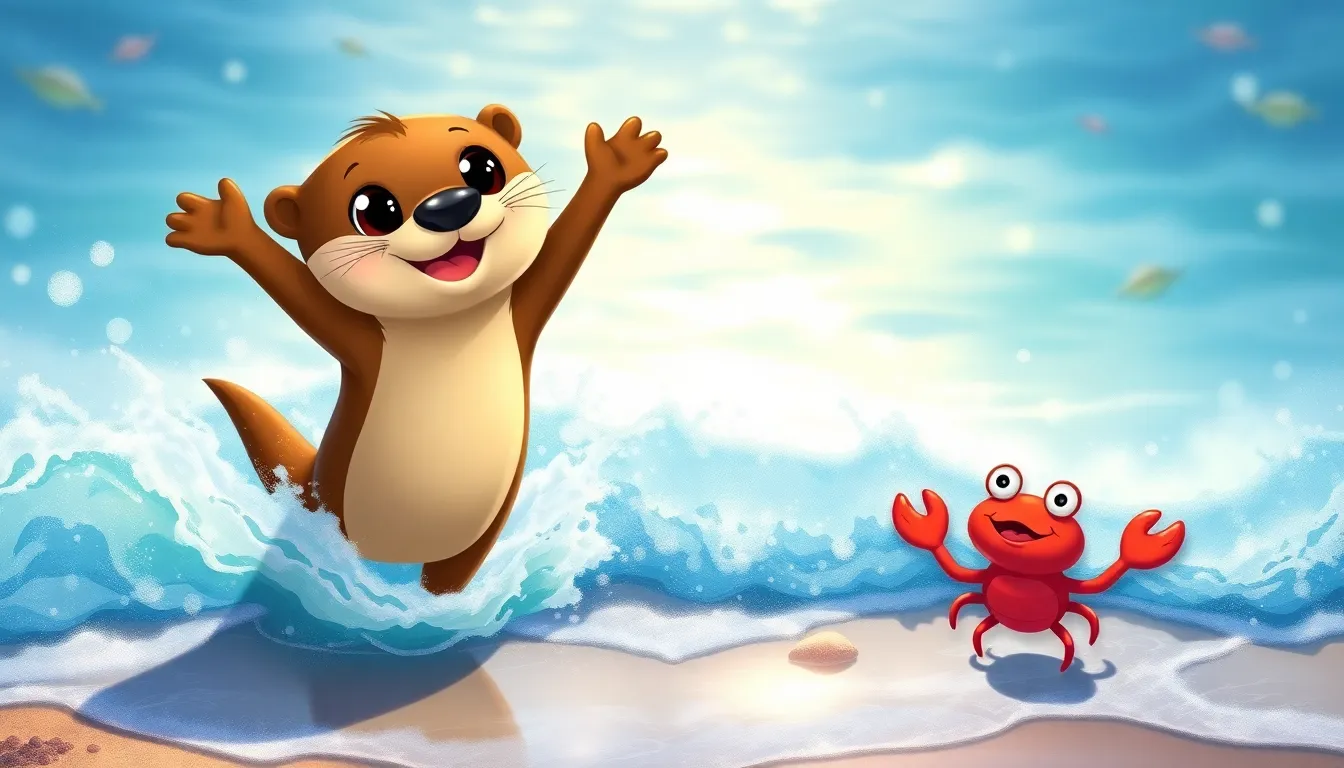 Lola la Loutre et l'Océan Secret 5 Illustration de l'Arrivée à l'Océan