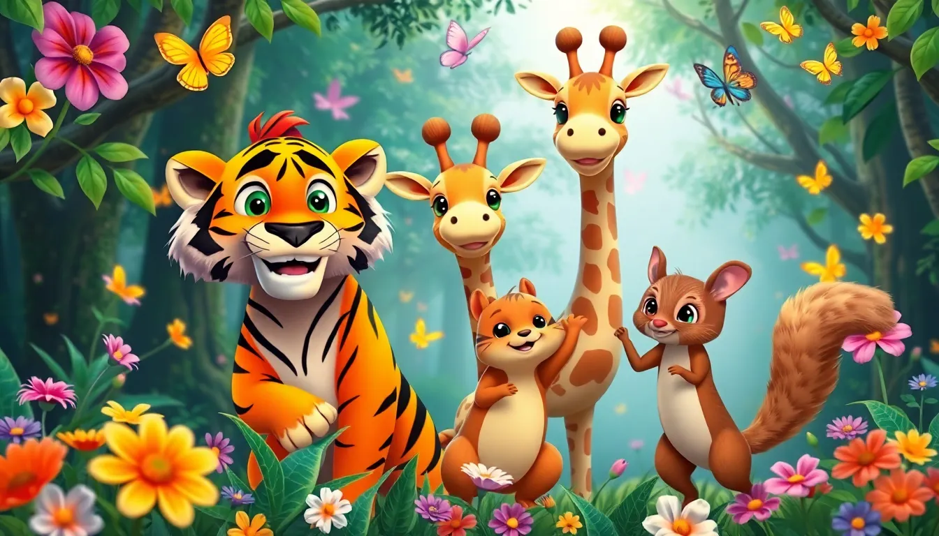 Tommy le Tigre et la Forêt Enchantée 6 Illustration de La Joie de la Victoire