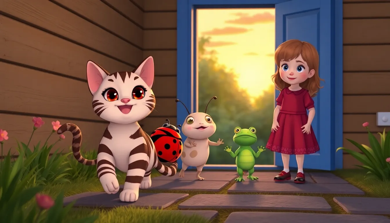 Le Petit Chat Curieux 6 Illustration du Retour à la Maison